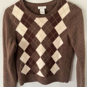 Tweeds 100% cashmere brown Argyle Sweater boys size medium